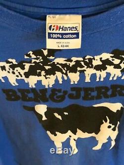 VTG 1985 BEN & JERRYS Vermont's Finest Ice Cream Cow T-Shirt Nike Chunky Dunky