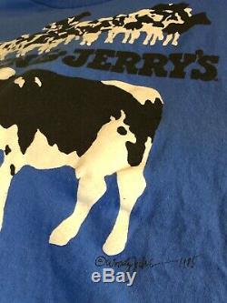 VTG 1985 BEN & JERRYS Vermont's Finest Ice Cream Cow T-Shirt Nike Chunky Dunky