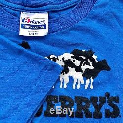 VTG 1985 BEN & JERRYS Vermont's Finest Ice Cream Cow T-Shirt Nike Chunky Dunky