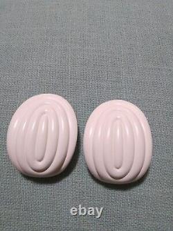 VTG 80s NEW WAVE LARGE CELLULOID ICE Cream SWIRLS RUNWAY CLIP-ON EARRINGS