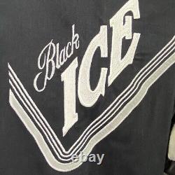 VTG Black Ice Alcohol Vodka Promo Leather Varsity Jacket Cream 80s/90s Size XL