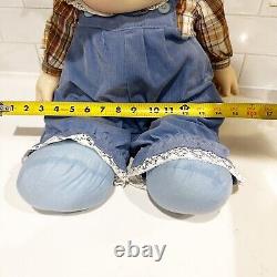 VTG Ice Cream Necklace Doll J Shin Yarn Hair Hat Blue Overall X-Large Hong Kong