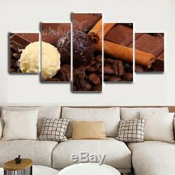 Vanilla and Chocolate Ice Cream 5 Pieces Canvas Art HD Print Picture Home Decor