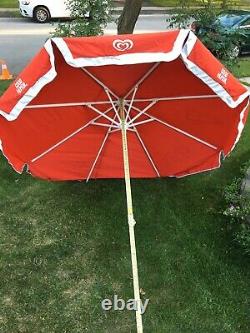 Vendor Cart Patio Sun Shade 8 Large Beach Umbrella Good Humor Ice Cream Vintage