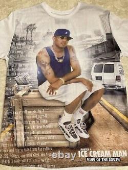 Very Rare Master P All Over T Shirt Ice Cream Man No Limit Records Rap Hip Hop