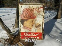 Very Rare Sealtest Ice Cream Large 36 X 24 Double Sided Metal Sign Graphics