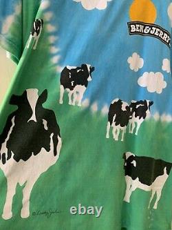 Vintage 1990s Liquid Blue BEN & JERRY Ice Cream Cow T-Shirt