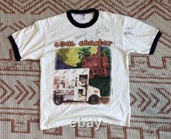 Vintage 1997 Coal Chamber Ice Cream Truck Ringer Shirt L Autographed