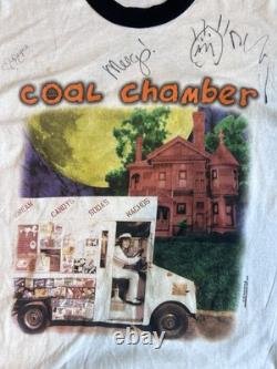 Vintage 1997 Coal Chamber Ice Cream Truck Ringer Shirt L Autographed