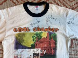 Vintage 1997 Coal Chamber Ice Cream Truck Ringer Shirt L Autographed