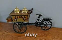 Vintage 23 Long 10 H 7 W Working Bicycle Ice Cream Cart, metal