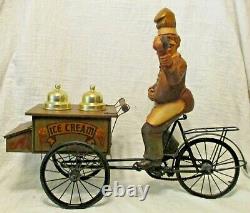 Vintage 24.5 Long Working Bicycle Ice Cream Cart with 16.5 Tall Chef Vendor