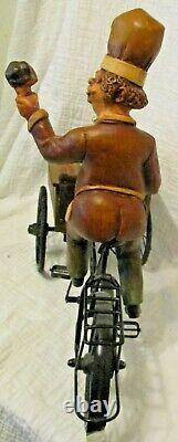 Vintage 24.5 Long Working Bicycle Ice Cream Cart with 16.5 Tall Chef Vendor