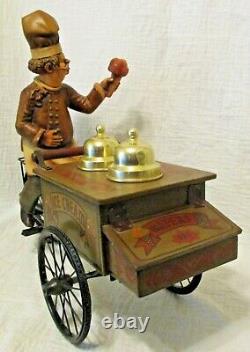 Vintage 24.5 Long Working Bicycle Ice Cream Cart with 16.5 Tall Chef Vendor
