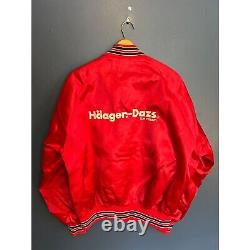 Vintage 80's Hagen-Dazs Ice Cream Satin Bomber Jacket Size Large