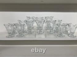 Vintage Anchor Hocking Large Clear Glass Sherbet Ice Cream Dish 14 Glasses
