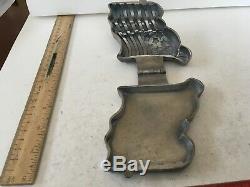 Vintage Antique Pewter Ice Cream Mold Large American Flag # 1160 E & Co
