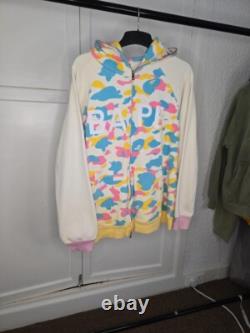 Vintage BAPE Ice Cream Camo Hoodie Rare A Bathing Ape Full Zip Hoody Large L