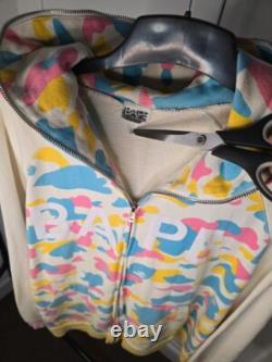 Vintage BAPE Ice Cream Camo Hoodie Rare A Bathing Ape Full Zip Hoody Large L