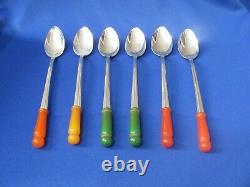 Vintage Bakelite Large Ice Cream Chrome Spoons By N. S. Co. Bakelite Handle