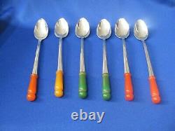 Vintage Bakelite Large Ice Cream Chrome Spoons By N. S. Co. Bakelite Handle