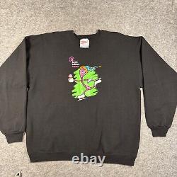 Vintage Baskin Robbins Sweatshirt XL Black 90s Ice Cream Employee Promo Crewneck