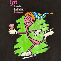 Vintage Baskin Robbins Sweatshirt XL Black 90s Ice Cream Employee Promo Crewneck