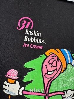 Vintage Baskin Robbins Sweatshirt XL Black 90s Ice Cream Employee Promo Crewneck