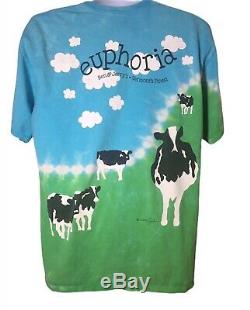 Vintage Ben And Jerry's Euphoria Tie Dye Cow T-Shirt Ice Cream Men's Large