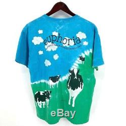 Vintage Ben And Jerry's Euphoria Tie Dye Cow T-Shirt Ice Cream Mens Large