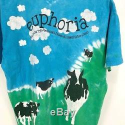 Vintage Ben And Jerry's Euphoria Tie Dye Cow T-Shirt Ice Cream Mens Large