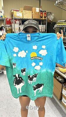 Vintage Ben & Jerry's Ice Cream Euphoria Cows Tie Dye T-Shirt Woody Jackson AOP