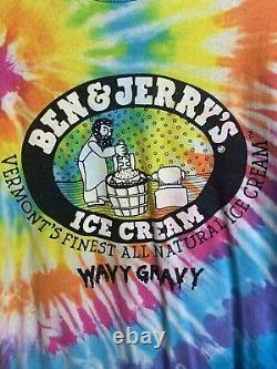 Vintage Ben & Jerry's Wavy Gravy Ice Cream Tie Dye T-Shirt Chunky Dunky Large
