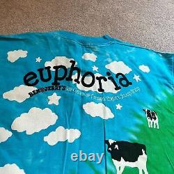 Vintage Ben & Jerrys Shirt Men XL Cow Euphoria Tie Dye Single Stitch Liquid Blue