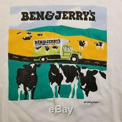 Vintage Ben & Jerrys Vermonts Finest Ice Cream T Shirt Size Large Chunky Dunky