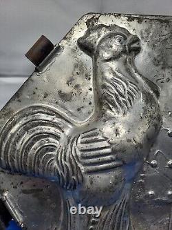 Vintage Crowing Rooster Large Tin Mold Cool Treats Ice Cream Chocolate SHELF