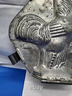 Vintage Crowing Rooster Large Tin Mold Cool Treats Ice Cream Chocolate SHELF