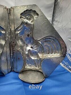 Vintage Crowing Rooster Large Tin Mold Cool Treats Ice Cream Chocolate SHELF