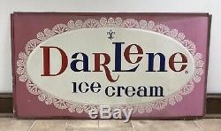 Vintage Darlene Ice Cream Large Metal Sign Dolly Madison Snacks Brand (rare!)