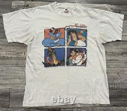 Vintage Disney Aladdin Shirt Mens Size Large World On Ice Single Stitch White