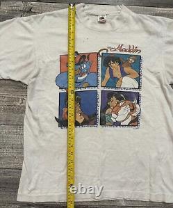 Vintage Disney Aladdin Shirt Mens Size Large World On Ice Single Stitch White