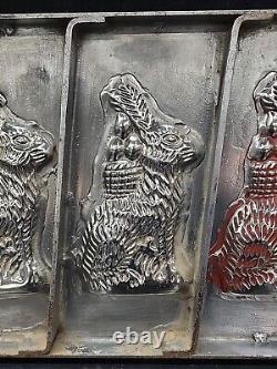 Vintage Easter Bunny Large Cool Rabbits Ice Cream Chocolate Candy Molds Wax Fun