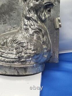 Vintage France Hen On Basket Large Tin Mold Cool Treats Ice Cream Chocolate