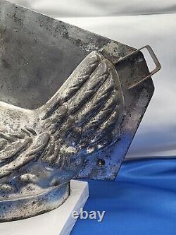 Vintage France Hen On Basket Large Tin Mold Cool Treats Ice Cream Chocolate