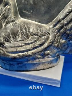 Vintage France Hen On Basket Large Tin Mold Cool Treats Ice Cream Chocolate