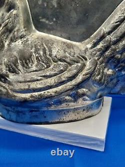 Vintage France Hen On Basket Large Tin Mold Cool Treats Ice Cream Chocolate