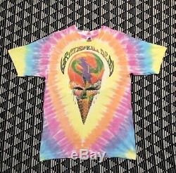 Vintage Grateful Dead Ice Cream Cone Chicago Tie Dye T Shirt 1990 90s Large