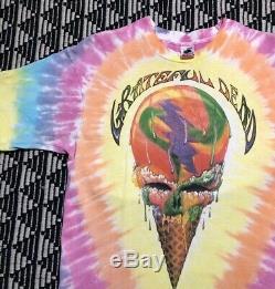 Vintage Grateful Dead Ice Cream Cone Chicago Tie Dye T Shirt 1990 90s Large