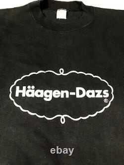 Vintage HAAGEN DAZS Ice Cream Team Members Crewneck Sweatshirt Size Large Black