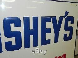 Vintage Hershey's Ice Cream Large Country Store Embossed Metal Sign 45 x 29